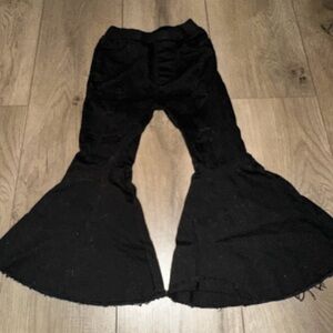 Kids Black Denim Flared Bottoms